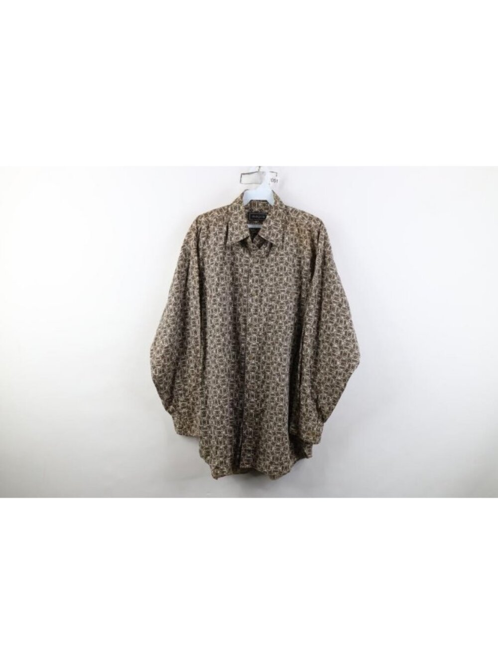 Vintage 90s Streetwear Mens Large Faded Geometric Collared Button Shirt Cotton